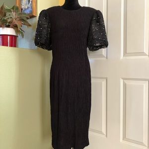VTG Black Cocktail Midi Dress